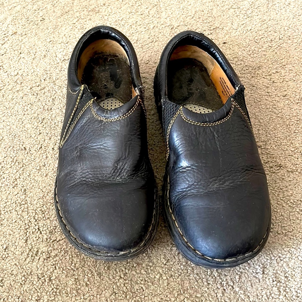 Born slip on black shoes size 9